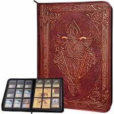 LYNX TCG 3D Faux Leather Card Zip Binder - Red